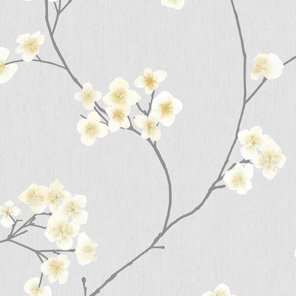 Superfresco Easy Radiance Grey and Ochre Removable Wallpaper - Picture 1 of 8